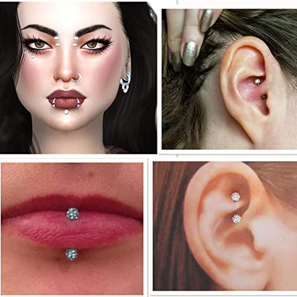 16G Forwards Helix Conch Rook  - Body Jewelry Vertical Labret 评论和价格