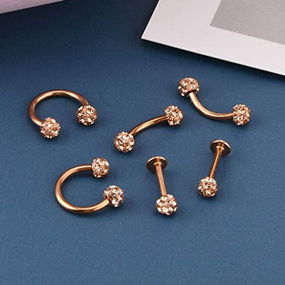 16G Forwards Helix Conch Rook  - Body Jewelry Vertical Labret 评论和价格