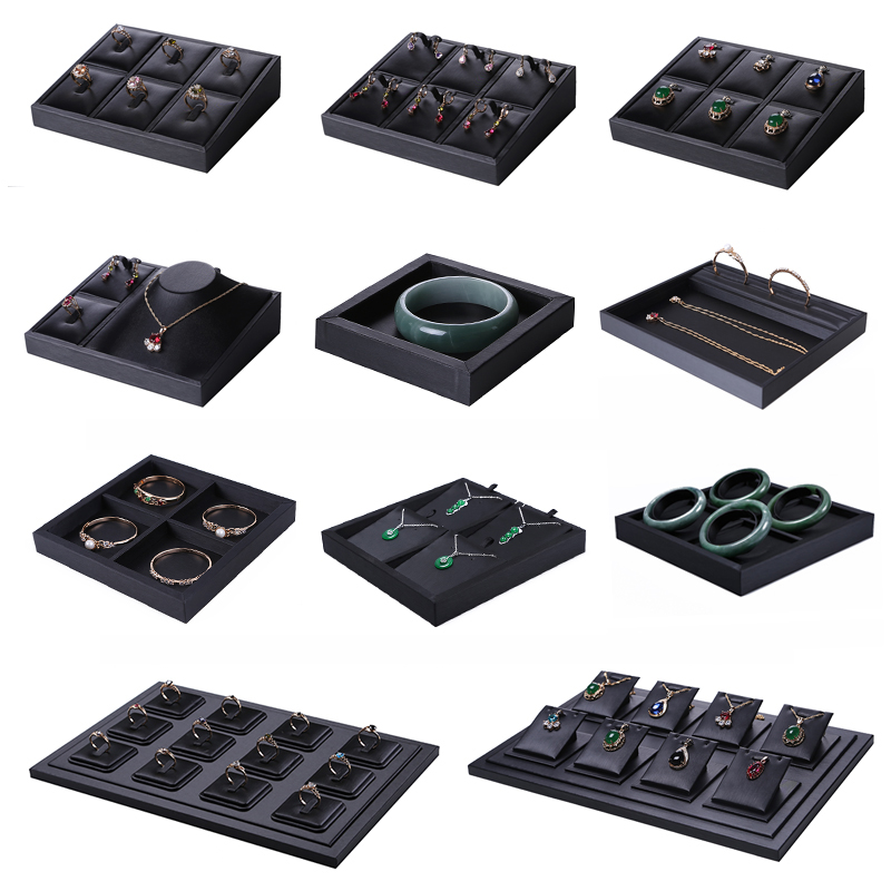 Superior Black PU Leather Ring - Body Jewelry Display 评论和价格