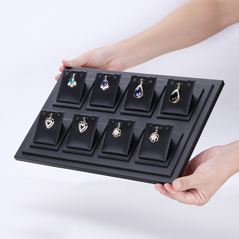 Superior Black PU Leather Ring - Body Jewelry Display 评论和价格