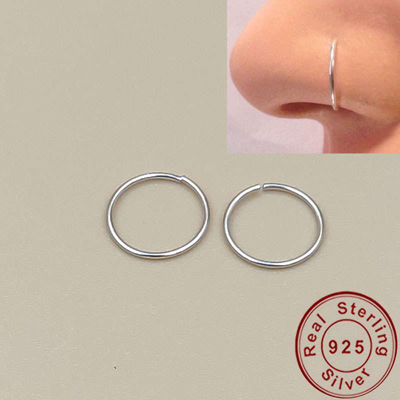 925 silver nose ring lip ring  - Helix Cartilage Ring 评论和价格