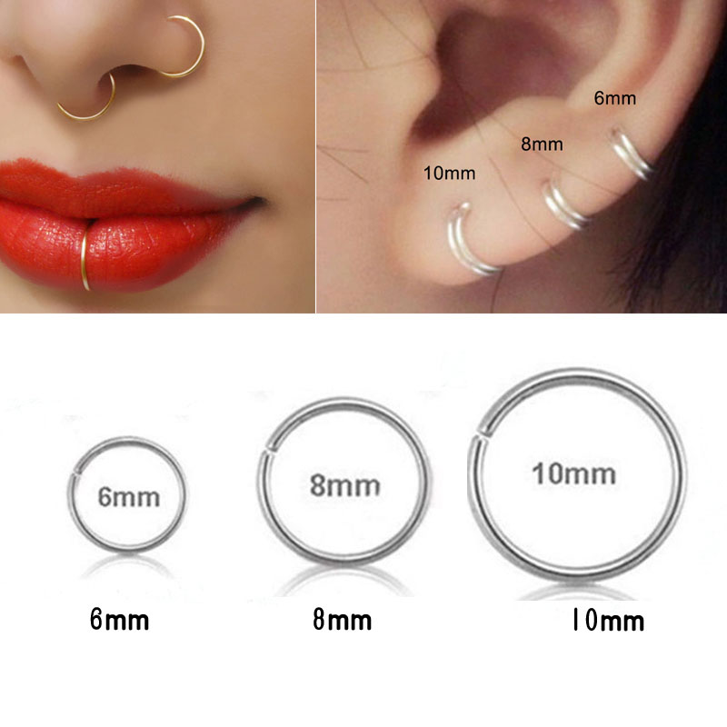 925 silver nose ring lip ring  - Helix Cartilage Ring 评论和价格