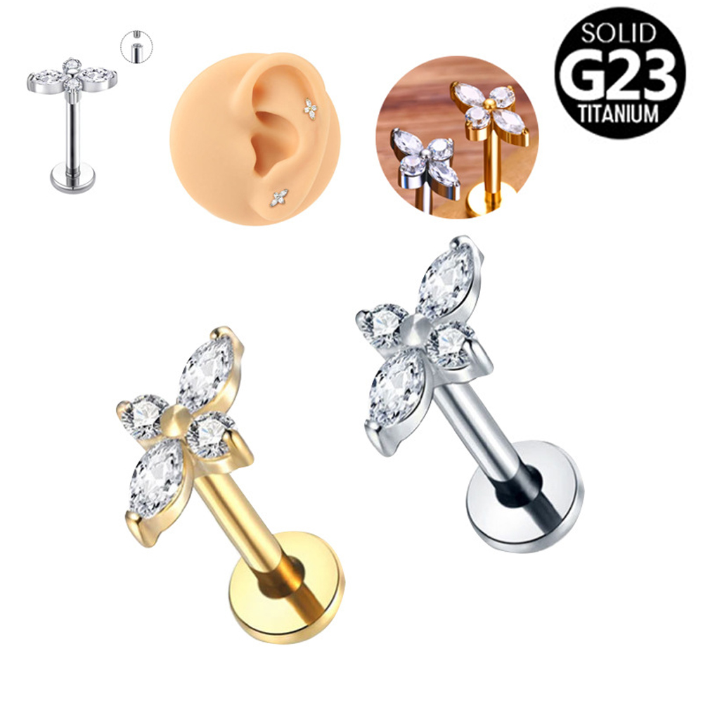 1PC G23 Titanium Labret Pierci - Helix Cartilage Ring 评论和价格