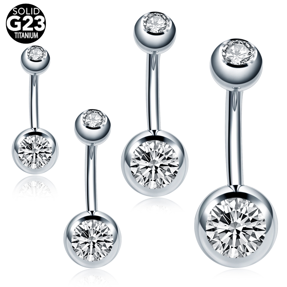 10Pcs /Lot 14G Titanium Navel  - Belly Bar Titanium 评论和价格