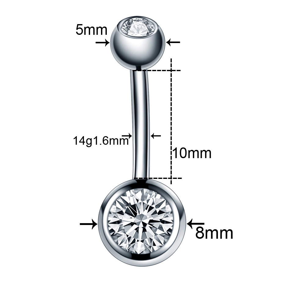 10Pcs /Lot 14G Titanium Navel  - Belly Bar Titanium 评论和价格