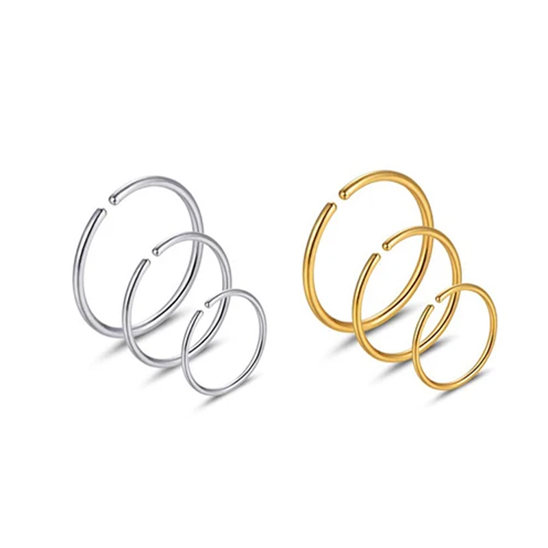 6pcs/lot Hypoallergenic Nose R - Helix Cartilage Ring 评论和价格