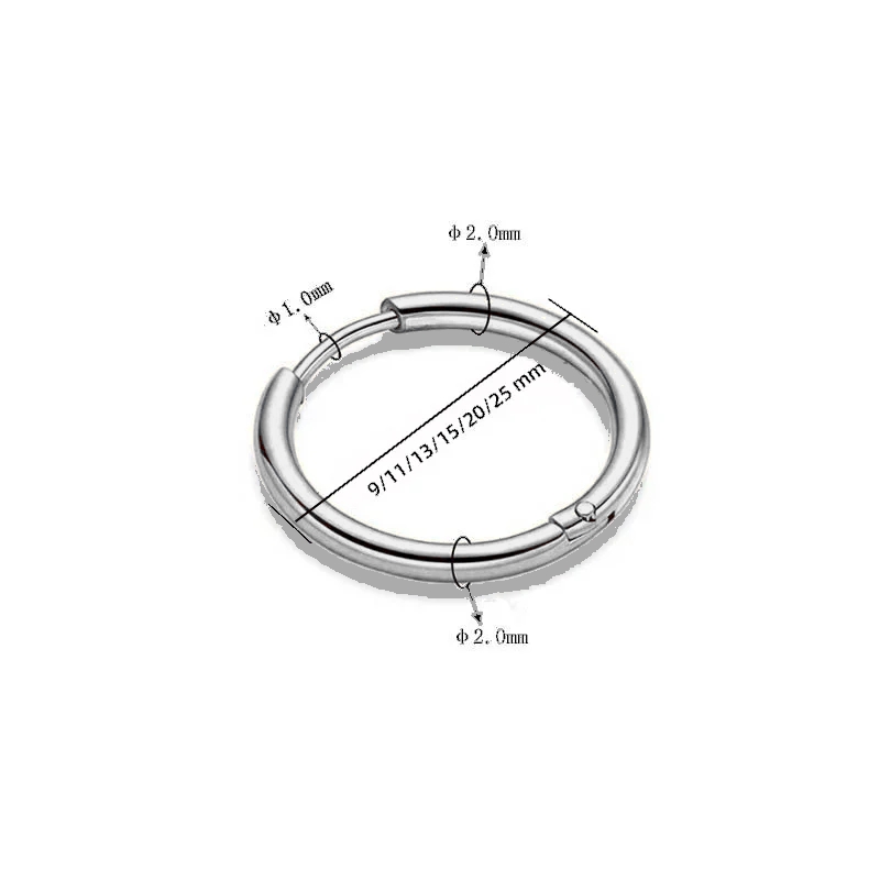 9/11/13/15/20/25mm Solid Silve - Helix Cartilage Ring 评论和价格