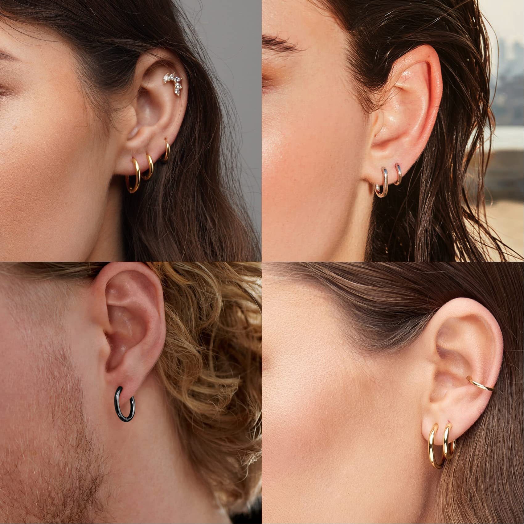 9/11/13/15/20/25mm Solid Silve - Helix Cartilage Ring 评论和价格