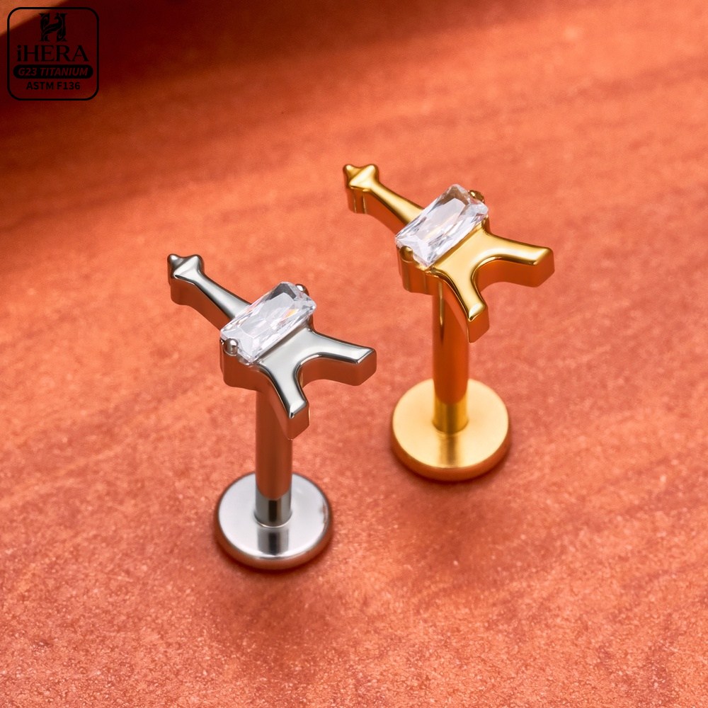 G23 Titanium Labret Segment He - Body Jewelry Vertical Labret 评论和价格