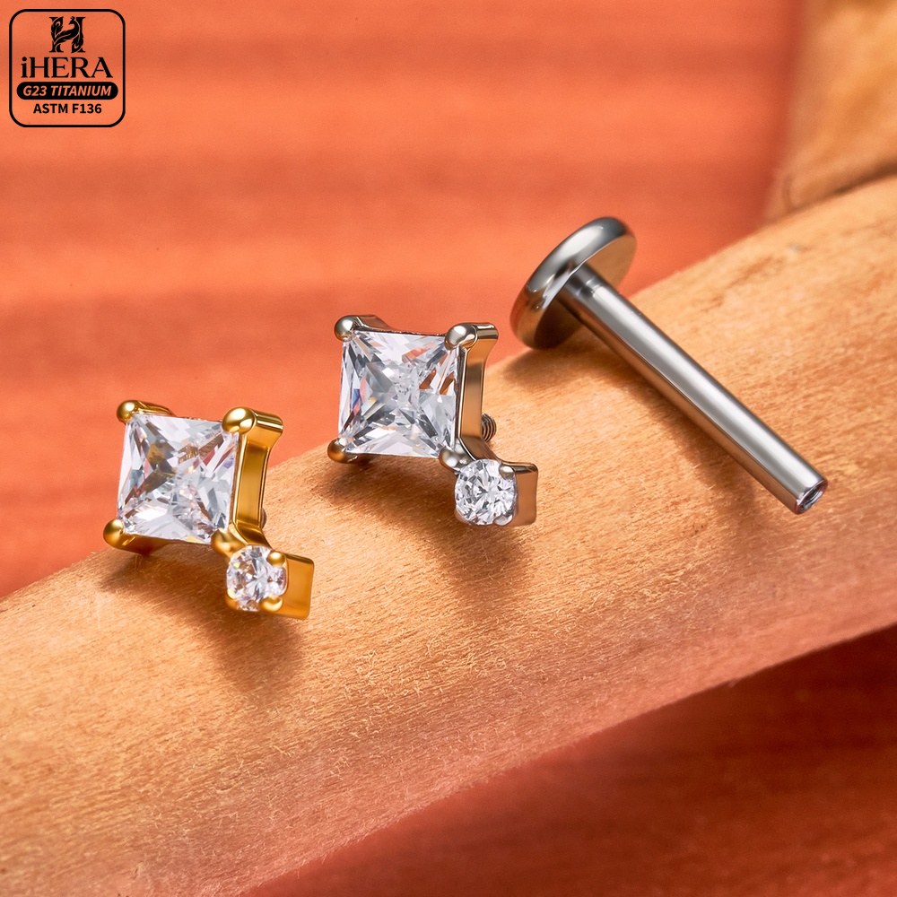 G23 Titanium Labret Segment He - Body Jewelry Vertical Labret 评论和价格