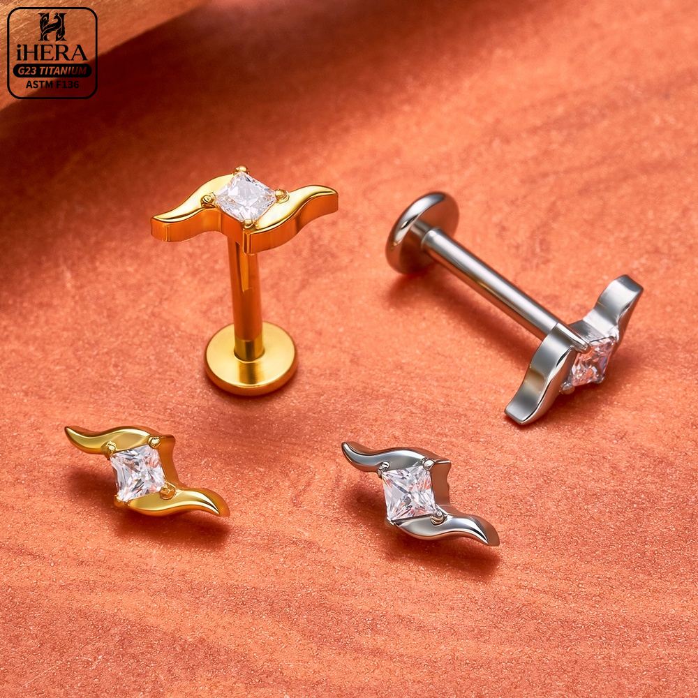 G23 Titanium Labret Segment He - Body Jewelry Vertical Labret 评论和价格