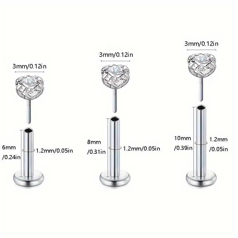 6pcs Threadless Flat Back Earr - Helix Cartilage Ring 评论和价格