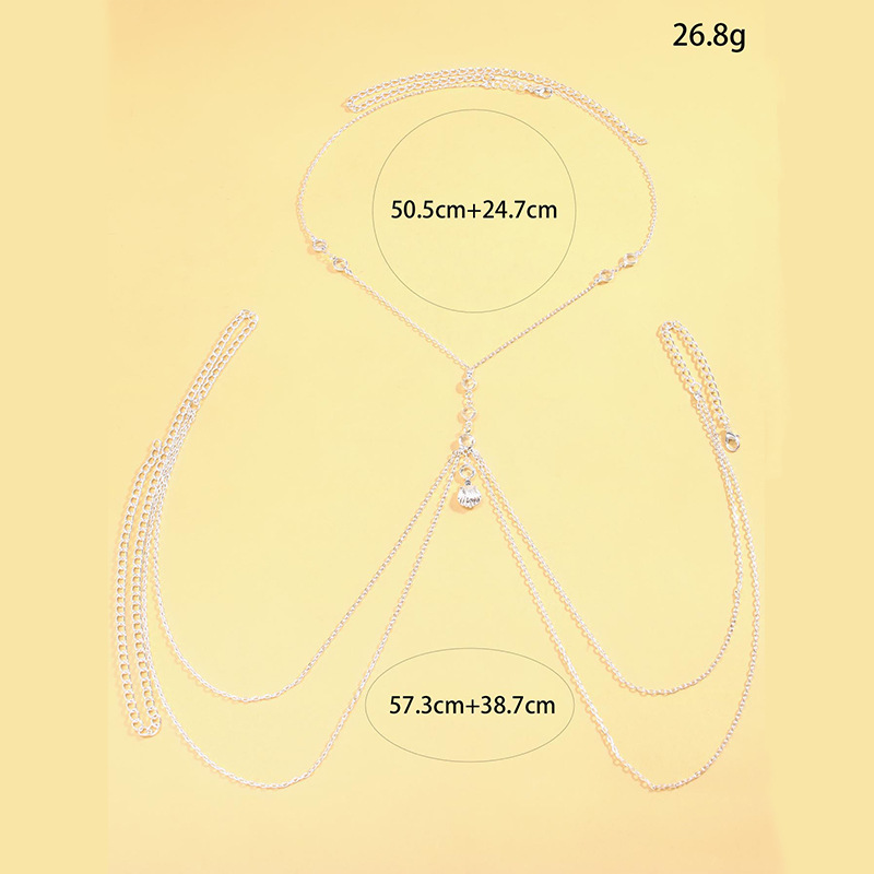 Women Silver Tone Body Chain C - Body Jewelry For Sale 评论和价格