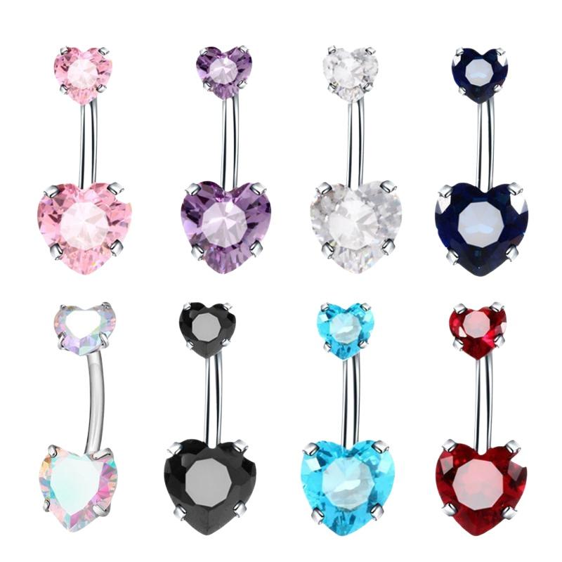 Shiny Heart Design Belly Butto - Body Jewelry Belly Button Rings 评论和价格