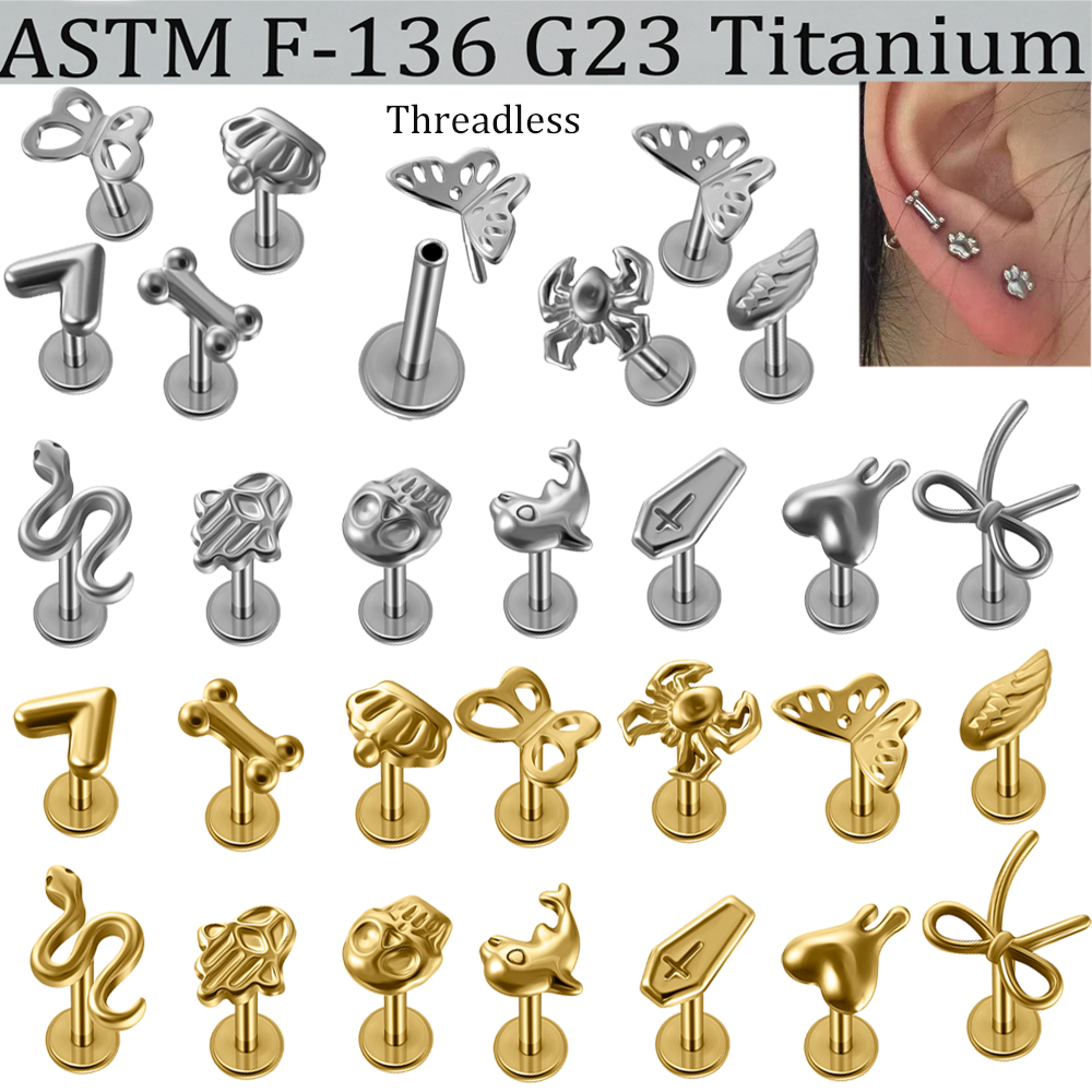 2/1Pcs G23 Solid Titanium Thre - Body Jewelry Etc 评论和价格