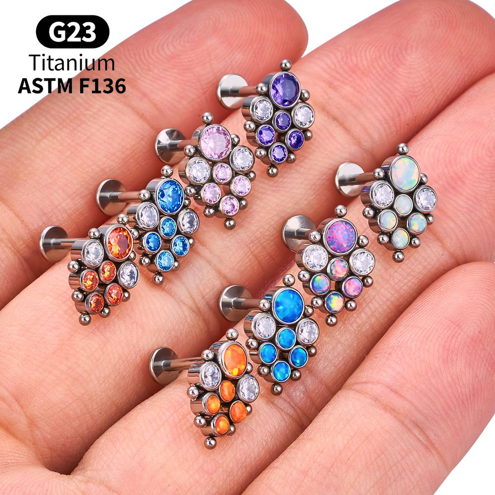 Titanium Arc Opal Labret Packs - Body Jewelry Vertical Labret 评论和价格