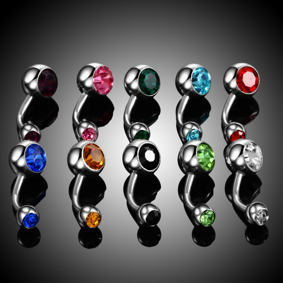 10Pcs/lot Stainless Steel Nave - Belly Bar Titanium 评论和价格