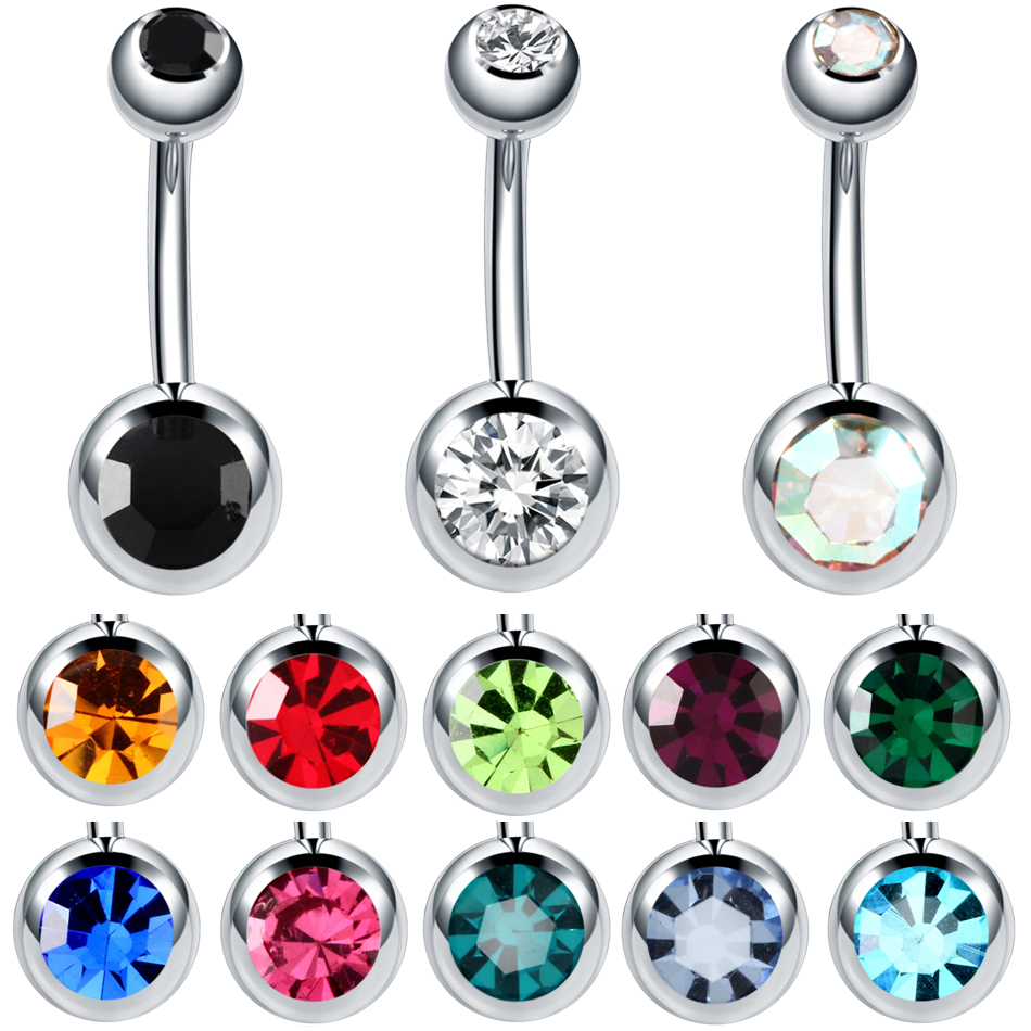 10Pcs/lot Stainless Steel Nave - Belly Bar Titanium 评论和价格