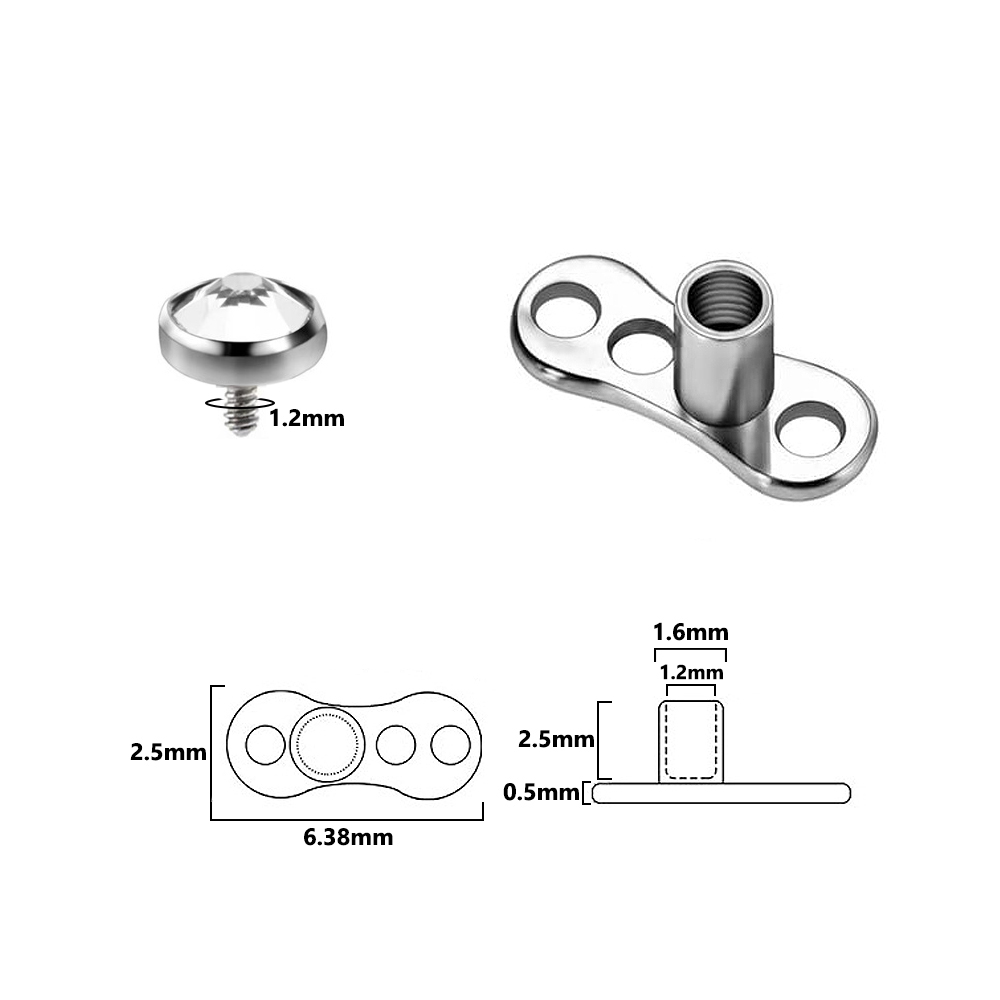 9PCS-1PC Surgical Steel Skin D - Body Jewelry Implants 评论和价格