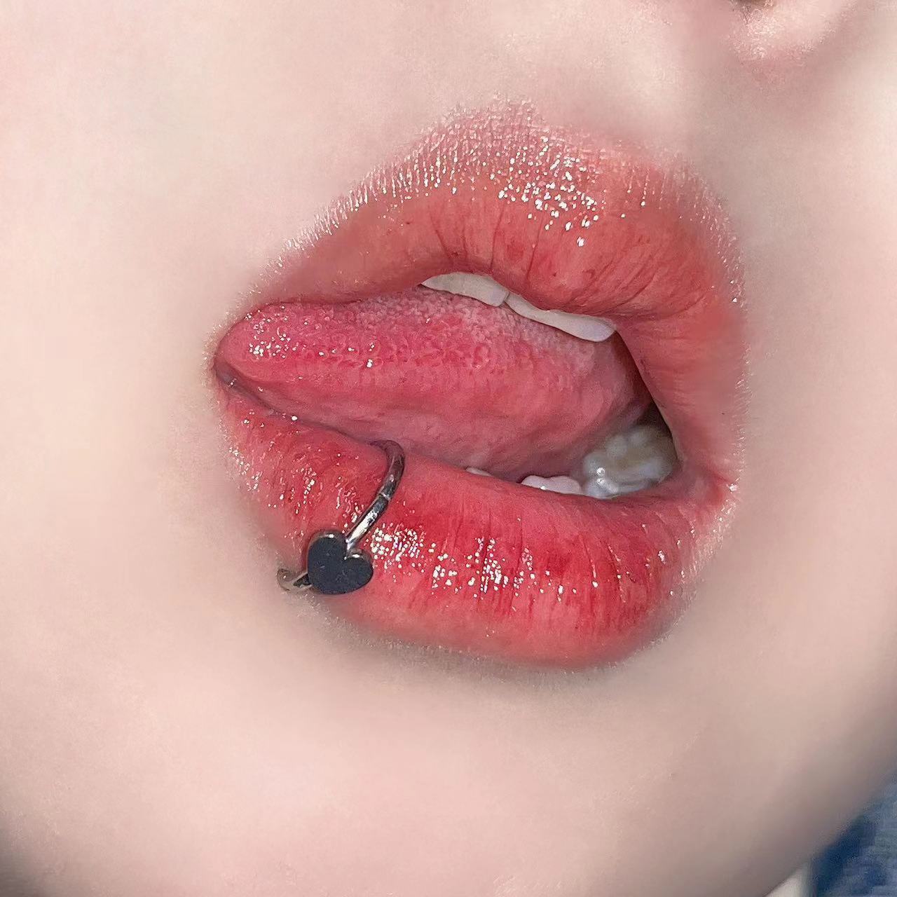 Stainless Steel Lip Ring Hinge - Body Jewelry Vertical Labret 评论和价格