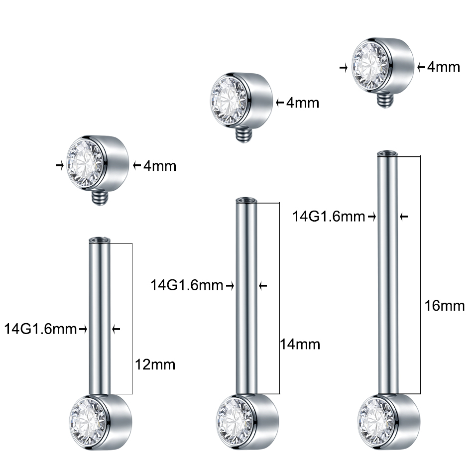 1/5Pcs Implant Grade Titanium  - Body Jewelry Implants 评论和价格