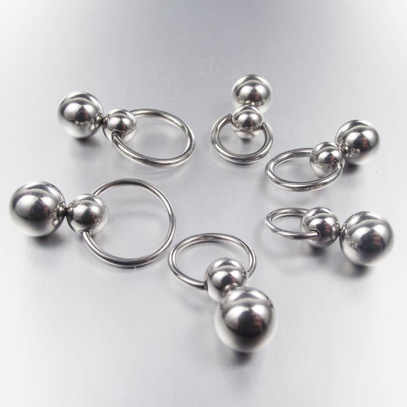 Stainless Steel Double Ball Cu - Nipple Bar Curved 评论和价格
